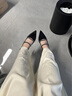 CHARLES&KEITH亮鉆一字帶尖頭包頭法式復古高跟涼鞋女生日七夕禮物CK1-61720199 BLACK TEXTURED黑色紋理 35 曬單實拍圖