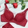 安朵安莉芳旗下蕾絲無(wú)鋼圈小胸聚攏內衣女收副乳文胸罩 紅色RED 80B  曬單實(shí)拍圖