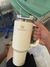 STANLEY巨無(wú)霸吸管杯水杯保溫杯大容量辦公車(chē)載不銹鋼杯子1.18L-米白色 曬單實(shí)拍圖
