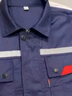  乾朗 防靜電工作服套裝男女夏季短袖透氣耐磨勞保服帶反光條電焊工服汽修工程服加油站電力局工裝可定制logo 藏藍(lán)色夏短套裝175 曬單實(shí)拍圖