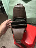 袋鼠牛皮胸包男真皮胸前包韓版大容量商務(wù)休閑多功能男士單肩斜挎包 棕色 曬單實(shí)拍圖