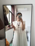 妙奕嘉白色連衣裙女裙子夏季2025新款海邊度假沙灘裙小個子仙女裙新品 杏色小飛袖初戀連衣裙 L 【建議100-115斤】 曬單實拍圖