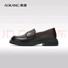 奧康（Aokang）官方女鞋 2024春季新款純色英倫風(fēng)厚底樂福鞋豆豆鞋商場(chǎng)同款 1242324042黑色 38 曬單實(shí)拍圖