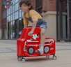汪汪隊立大功（PAW PATROL）兒童行李箱可坐可騎旅行箱男孩拉桿箱女孩寶寶可坐騎小孩登機箱 毛毛消防車紅色 20英寸 曬單實拍圖