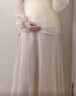 婧麒（JOYNCLEON）孕婦套裝2025新款時(shí)尚洋氣高級感春夏季高腰半身裙兩件套裝 杏色長袖娃娃衫+半身裙套裝 L 曬單實(shí)拍圖