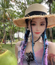 啄木鳥（TUCANO）防曬草帽女洋氣飄帶蝴蝶結(jié)海邊休閑度假沙灘帽遮陽日系毛邊禮帽潮 平頂-卡其黑帶 曬單實拍圖