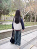 G.DUCKKIDS小黃鴨童裝兒童棒球服外套春秋季2025新款中大童時(shí)尚休閑女孩上衣 黑色-aegasag 130 適合120-130cm年齡7-8歲 曬單實(shí)拍圖