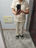 貓人（MiiOW）睡衣女士夏季純棉開衫短袖長褲薄款甜美夏天全棉家居服套裝可外穿 1528米色 L (建議100-120斤) 曬單實拍圖