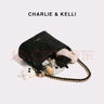 CHARLIE & KELLI品牌 CK輕奢包包女包單肩包水桶包手提斜挎鏈條包七夕情人節(jié)禮物 黑色【八倉速發(fā) 禮袋包裝】 曬單實拍圖
