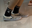 VANS范斯官方 經(jīng)典款Slip-On經(jīng)典一腳蹬鞋帆布鞋 黑白棋盤格  39  曬單實(shí)拍圖