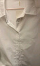 尚都比拉夏季顯瘦含棉白襯衫女輕奢高級感襯衣五分袖上衣 曬單實拍圖