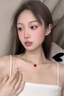 ROS MILLAR18k金玫瑰金色四葉草項(xiàng)鏈女士鎖骨鏈吊墜新款生日禮物送女友 朱砂石項(xiàng)鏈＋證書＋告白禮盒 曬單實(shí)拍圖