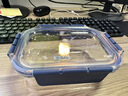 樂扣樂扣（LOCK&LOCK）嬰兒耐熱玻璃輔食盒寶寶兒童輔食碗可冷凍保鮮盒300ML*2藍色方形 曬單實拍圖