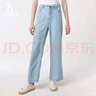 哈吉斯（HAZZYS）女裝25春PHIZ直筒闊腿牛仔褲ATDSP0CBX07 藍(lán)色BL 44(165/76A44) 曬單實(shí)拍圖