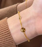 中國(guó)黃金（CHINA GOLD）黃金手鏈女足金四葉草手鏈結(jié)婚首飾七夕情人節(jié)生日禮物送女友老婆 【送女友】足金四葉草手鏈 1.8g【心動(dòng)禮盒】 曬單實(shí)拍圖