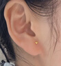 亞一黃金耳釘金球小豆豆5G足金圓珠金耳飾耳環(huán)送老婆媽媽女友生日禮物 曬單實(shí)拍圖
