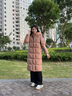 波司登（BOSIDENG）【反季】羽絨服鵝絨女長款連帽新國標(biāo)90絨商場同款寬松休閑外套 燕麥摩卡7343 S 160/84A 體重約100-110斤 曬單實拍圖