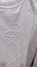 卡賓（CABBEEN）【向日葵提花】條紋肌理短袖T恤男夏季新款刺繡白色半袖上衣 漂白色02（舒適版型） L /175/50 曬單實(shí)拍圖