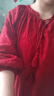 德瑪納【清新純棉】春秋水溶蕾絲刺繡茶歇裙流蘇棉繩荷葉邊女式連衣裙 曬單實拍圖