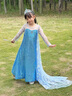 G.DUCKKIDS小黃鴨童裝愛(ài)莎公主裙女童連衣裙夏季兒童裙子冰雪奇緣女孩禮服裙 艾莎公主裙+皇冠魔法棒 100 尺碼2~3歲【90-100cm】cm 曬單實(shí)拍圖