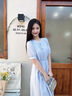 MAGIOPY國際奢侈品牌女裝高檔天絲連衣裙女夏季新款歐若風(fēng)襯衫圓領(lǐng)裙子女 藍(lán)色 L 曬單實(shí)拍圖