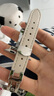 炫戴適用蘋果手表s10金屬不銹鋼手鏈apple watch s9腕帶iwatch s8皮帶女款se智能運(yùn)動(dòng)s7/s6替換帶配件 滑梯閃鉆拼皮表帶-米白 38/40/41/42表盤4~10代/se 曬單實(shí)拍圖