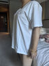 Prowow純棉白色t恤女新款寬松全棉短袖:韓版休閑百搭顯瘦半袖圓領(lǐng)體恤潮 幸運 L 推薦110-125斤 曬單實(shí)拍圖