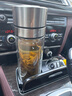 XDO一鍵開蓋水杯男士茶杯雙層玻璃泡茶杯子防爆耐高溫全鋼蓋 曬單實拍圖