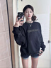 WASSUP官方店潮牌黑色重磅圓領(lǐng)衛(wèi)衣男女春秋2025新款寬松圓領(lǐng)打底上衣服 黑色（加絨保暖款） XL 曬單實(shí)拍圖