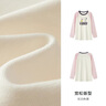 森馬（Semir）史努比印花長(cháng)袖t恤女中長(cháng)款插肩袖撞色內搭2024秋新款寬松上衣 紅白色調00361 M 160/84A 曬單實(shí)拍圖