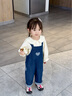 幼歌（YOUGE）嬰幼兒2025秋季純棉愛心寬松直筒時(shí)尚柔軟牛仔背帶褲潮 牛仔藍(lán) 90 cm 曬單實(shí)拍圖