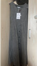 獨束大碼灰色V領(lǐng)百搭背心連衣裙冬新款簡(jiǎn)約設計感內搭中長(cháng)款裙子 灰色 M (尺碼：1) 曬單實(shí)拍圖