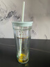 星巴克（Starbucks）雙層玻璃吸管杯591ml薄荷綠切面款咖啡杯茶水杯子學(xué)生生日禮物 曬單實(shí)拍圖