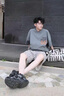 遙渠（YAO QU）小香風(fēng)針織短褲男款夏季黑白斑馬紋褲子潮牌高級感寬松休閑五分褲 141白色 2XL 曬單實拍圖