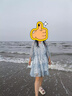 德瑪納【飄逸順紆縐】夏季浪漫輕法式印花綁帶寬松A字小個(gè)子女式連衣裙 曬單實(shí)拍圖