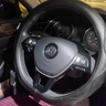 賜輝大眾邁騰方向盤(pán)套邁騰真皮汽車(chē)把套新邁騰牛皮透氣防滑四季通用型 邁騰（17-25款）D形-黑色黑線(xiàn) 曬單實(shí)拍圖