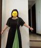 MsShe【法式撞色拼接長(zhǎng)款連衣裙】大碼女裝2025夏季胖mm壓褶裙子 黑色現(xiàn)貨 2XL 曬單實(shí)拍圖