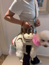 曇蓓漫狗包寵物背帶包外出狗狗背帶中小型犬背狗神器胸前背包貓咪攜帶包 多功能寵物外帶包 M碼（適合8-13斤寵物） 透氣舒適丨不悶毛皮 曬單實(shí)拍圖