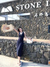 桂岐掛脖連衣裙夏季2025年新款吊帶碎花裙法式氣質(zhì)修身顯瘦露背長裙子 藏青色 M （建議95-105斤） 曬單實(shí)拍圖
