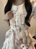 莜仙格奶甜溫柔碎花娃娃領(lǐng)連衣裙夏季少女感超仙氣質(zhì)減齡收腰系帶公主裙 粉色郁金香 L 建議 120斤以?xún)?曬單實(shí)拍圖