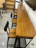 木辦實(shí)木吧臺(tái)桌家用奶茶店咖啡廳圖書館餐廳休閑吧陽臺(tái)高腳長條餐桌椅 單桌：260*40*105面板5CM 曬單實(shí)拍圖
