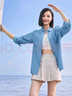 佐丹奴牛仔襯衫女春季新款黑科技涼感防曬長袖休閑襯衣女13344322 77深藍(lán)色 XL 曬單實拍圖