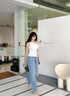 Calvin KleinJeans【復刻90系列】25春夏新款女士ck淺色直筒牛仔褲47B908G W99-牛仔淺藍 28 曬單實拍圖