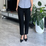 歐絲卡黑色冰絲薄款哈倫褲女2025夏季高腰彈力九分褲 黑色-冰絲(九分褲) L 建議105-120斤 曬單實拍圖