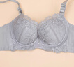 夏娃之秀文胸小胸顯大加厚內衣精致蕾絲刺繡文胸聚攏上托側收副乳胸罩3785 煙灰色 75A /34A(上薄下厚杯約3.5CM) 曬單實(shí)拍圖