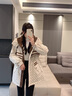 鴨鴨中長(zhǎng)款羽絨服女士2025年冬季新款潮流撞色連帽收腰顯瘦派克服外套 粉色 M 曬單實(shí)拍圖