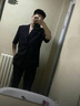 莫代爾夏季輕熟風(fēng)黑色短袖西服男士高級(jí)感痞帥寬松休閑薄款五分袖小西裝 黑色 XL 110-130 曬單實(shí)拍圖