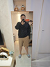 卡賓男裝 老花滿印衛(wèi)衣秋新款LOGO刺繡寬松上衣仿麂皮絨潮流H 煤黑色01 2XL /185/54 曬單實(shí)拍圖