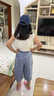 紛資言女童夏季套裝2025夏裝兒童韓版新款鏤空馬甲背心洋氣闊腿褲兩件套 米白色針織背心 100 正碼建議身高90-100cm 曬單實(shí)拍圖
