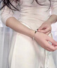 中國黃金（CHINA GOLD）S925銀手鏈女款新款蓮花和田玉碎銀子手鏈母親節(jié)禮物送女友愛人 蓮花和田玉碎銀手鏈【玫瑰禮盒】 曬單實拍圖